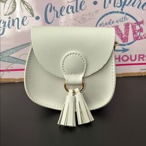 Elegant White Toddler Purse with Tassel